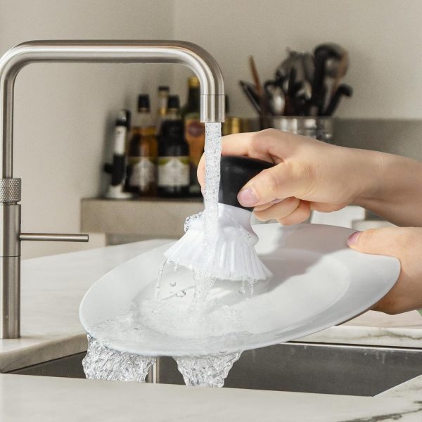 MR.SIGA Dish Scrub Brush, Palm Brush Dish Scrubber with Ergonomic Grip, Kitchen Brushes for Dishes, Gray, Pack of 2 - Image 9
