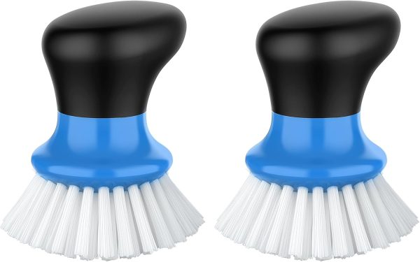 MR.SIGA Dish Scrub Brush, Palm Brush Dish Scrubber with Ergonomic Grip, Kitchen Brushes for Dishes, Gray, Pack of 2 - Image 13