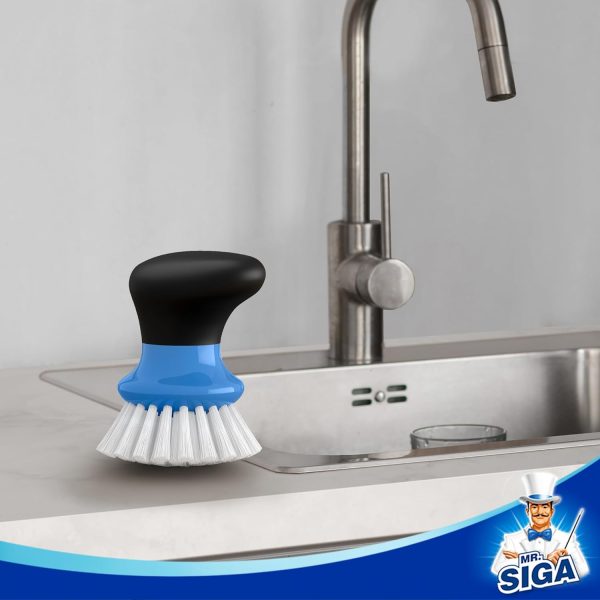 MR.SIGA Dish Scrub Brush, Palm Brush Dish Scrubber with Ergonomic Grip, Kitchen Brushes for Dishes, Gray, Pack of 2 - Image 18