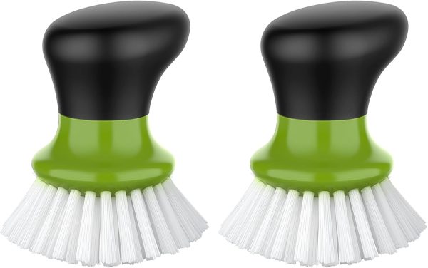 MR.SIGA Dish Scrub Brush, Palm Brush Dish Scrubber with Ergonomic Grip, Kitchen Brushes for Dishes, Gray, Pack of 2 - Image 25
