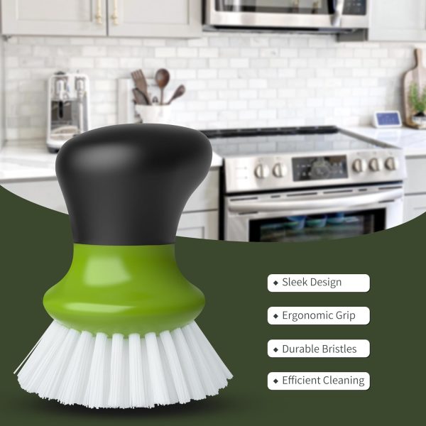 MR.SIGA Dish Scrub Brush, Palm Brush Dish Scrubber with Ergonomic Grip, Kitchen Brushes for Dishes, Gray, Pack of 2 - Image 30