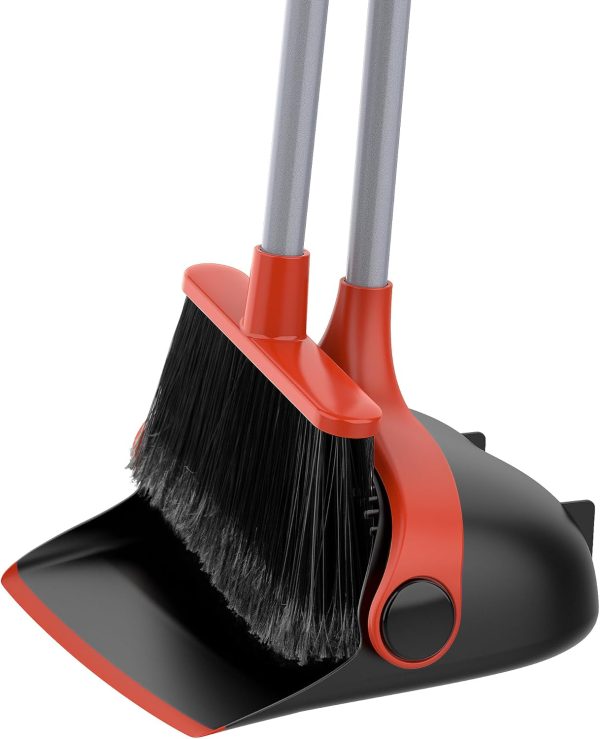 MR.SIGA Broom and Dustpan Set with Long Handle, Stand Upright Broom with Dustpan Combo for Cleaning Office, Garage, Lobby, Lightweight Sweeping Set, 51.7"(131 cm) Long Handle, White & Orange - Image 22