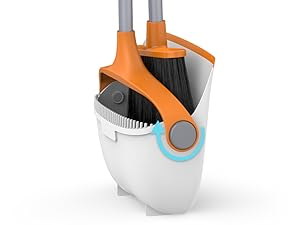 MR.SIGA Broom and Dustpan Set with Long Handle