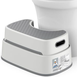 MR.SIGA Toilet Stool Squat Adult, Bathroom Stool Heavy Duty, Anti Slip Toilet Step for Bathroom, Toddler Step Stool for Kids