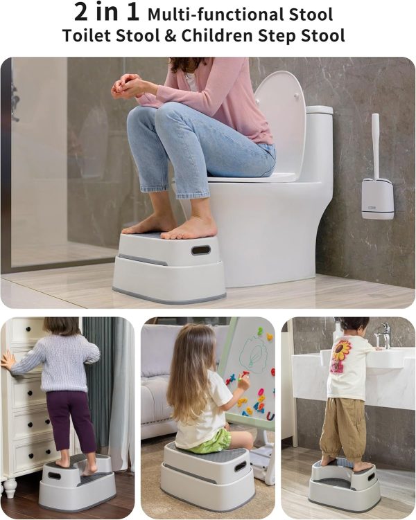 MR.SIGA Toilet Stool Squat Adult, Bathroom Stool Heavy Duty, Anti Slip Toilet Step for Bathroom, Toddler Step Stool for Kids - Image 3
