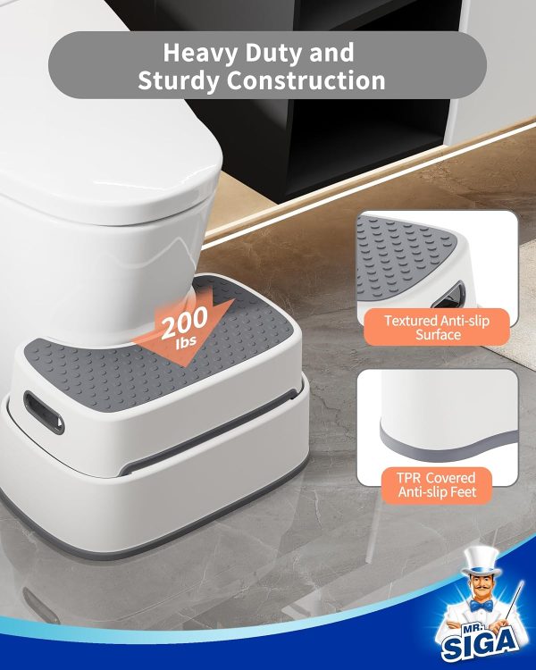 MR.SIGA Toilet Stool Squat Adult, Bathroom Stool Heavy Duty, Anti Slip Toilet Step for Bathroom, Toddler Step Stool for Kids - Image 6